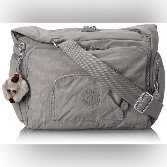 🆕 Kipling Gray Monkey Crossbody Purse Bag - Picture 2 of 4